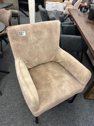 2x Eetkamerstoel Otto velvet, beige